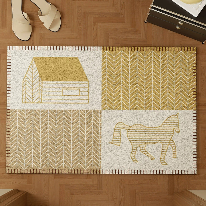 Hose Print Doormat - Yellow