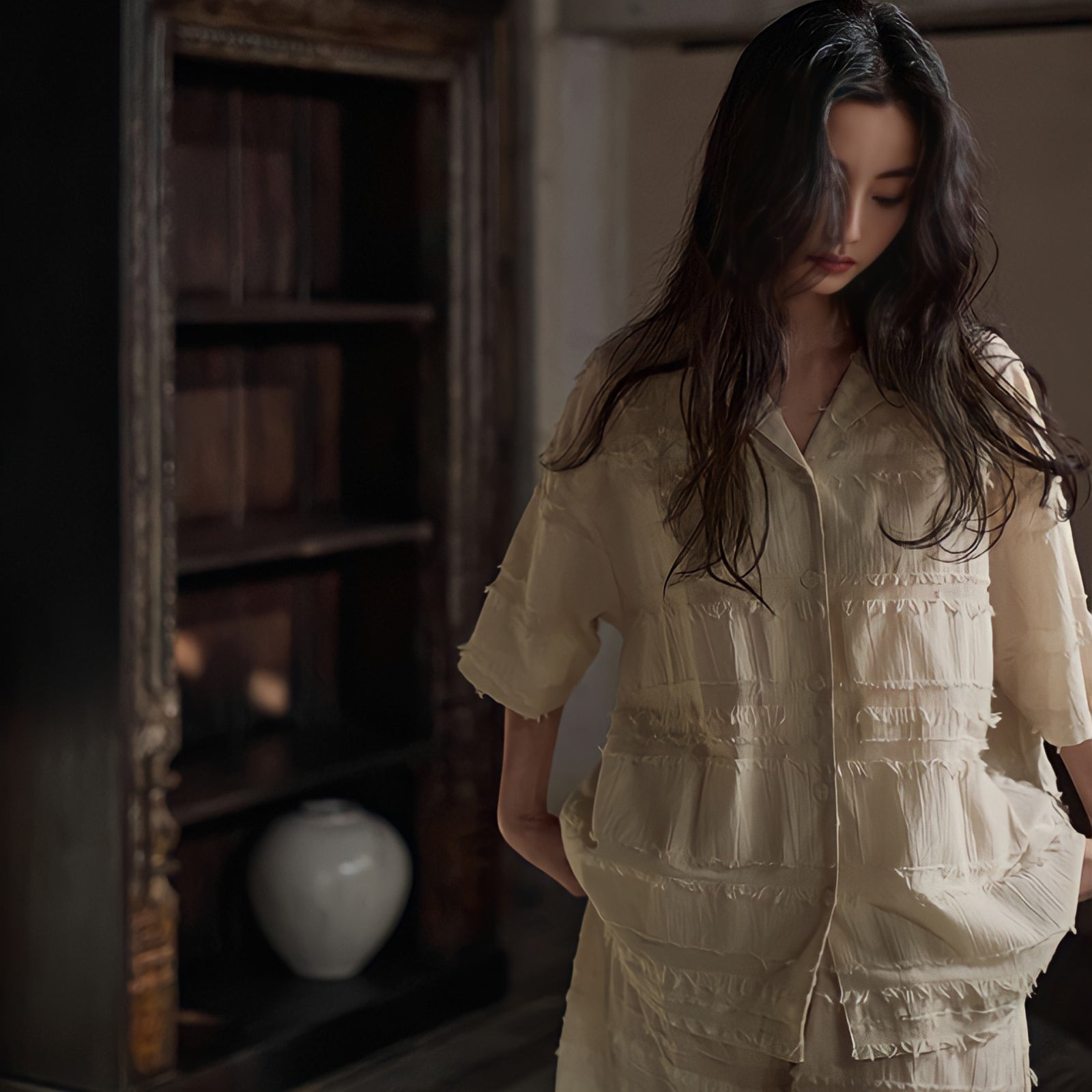 Fringe design cotton summer pajamas