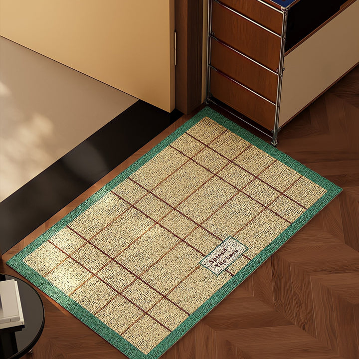 Academic Checked Doormat - Lime