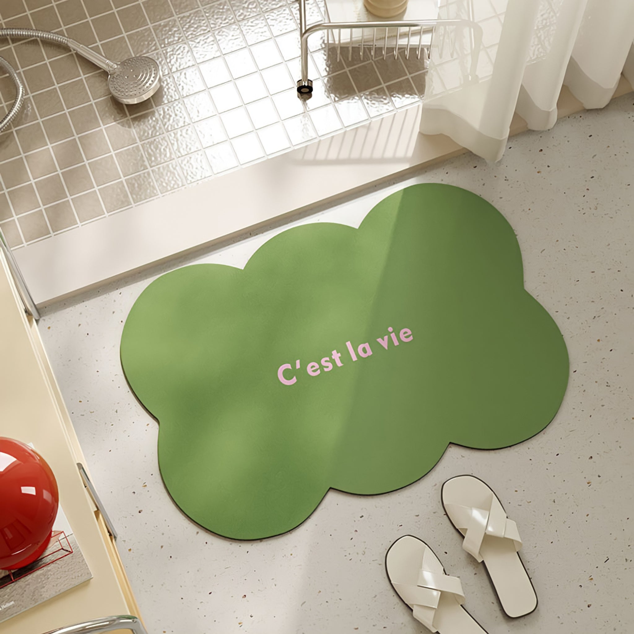 Scallop Macaron Color Bath Mat