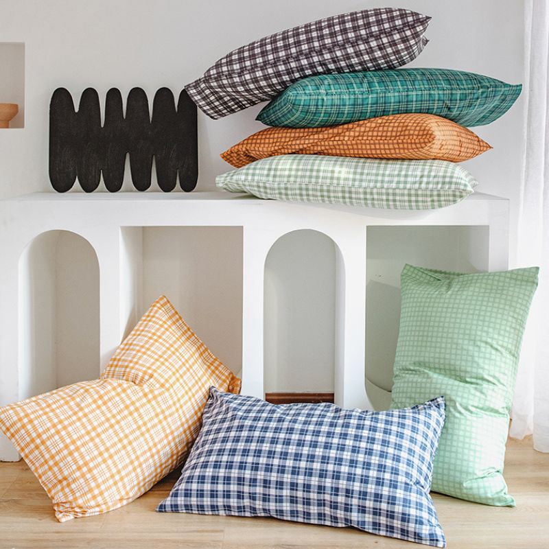 シンプルチェック柄コットン枕カバー2枚セット kocol