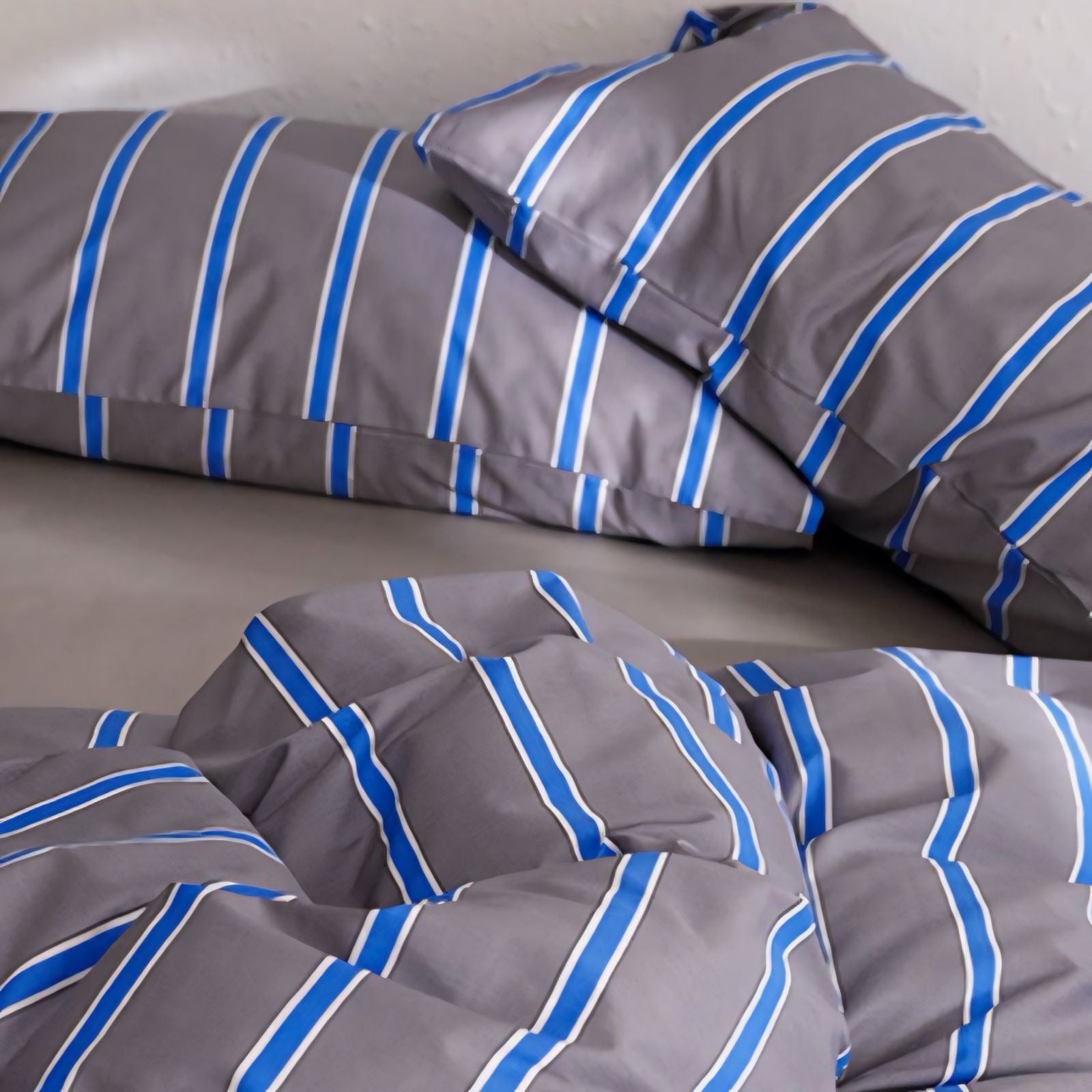 グレーブルーストライプ寝具セット kocol
