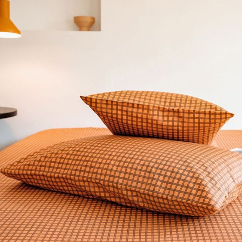 シンプルチェック柄コットン枕カバー2枚セット kocol