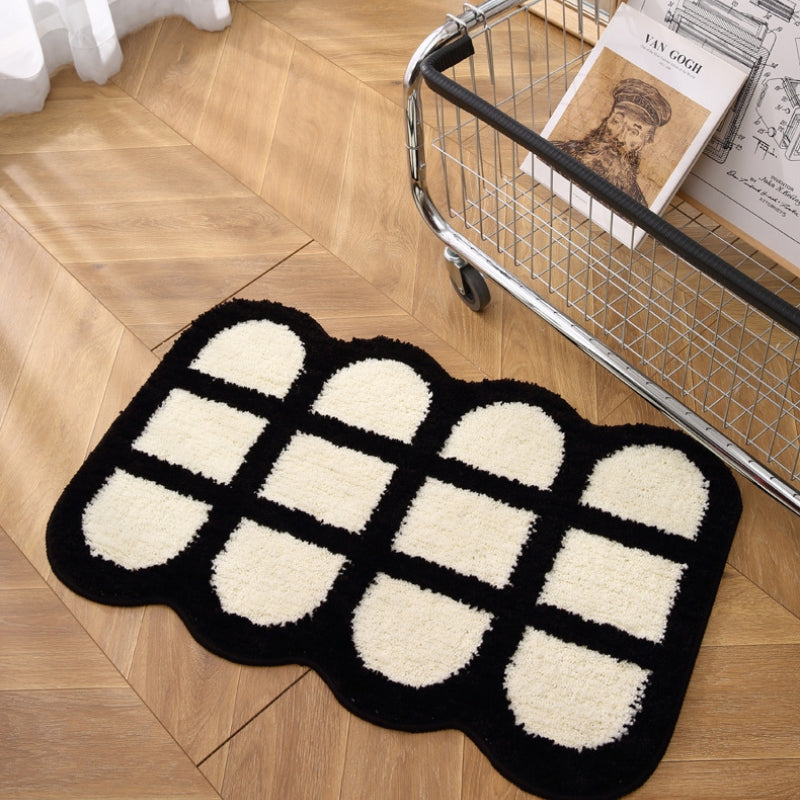 Black and white long rug