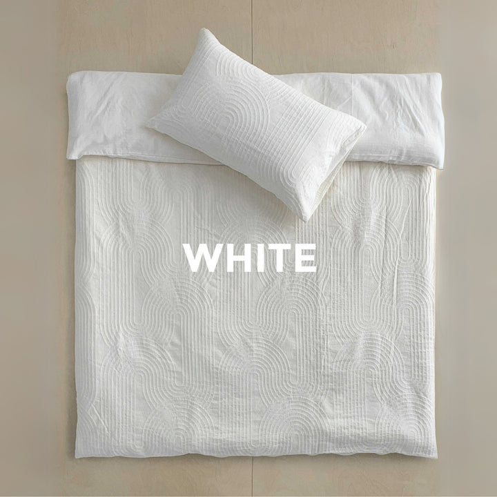 Single duvet cover and pillowcase set, white