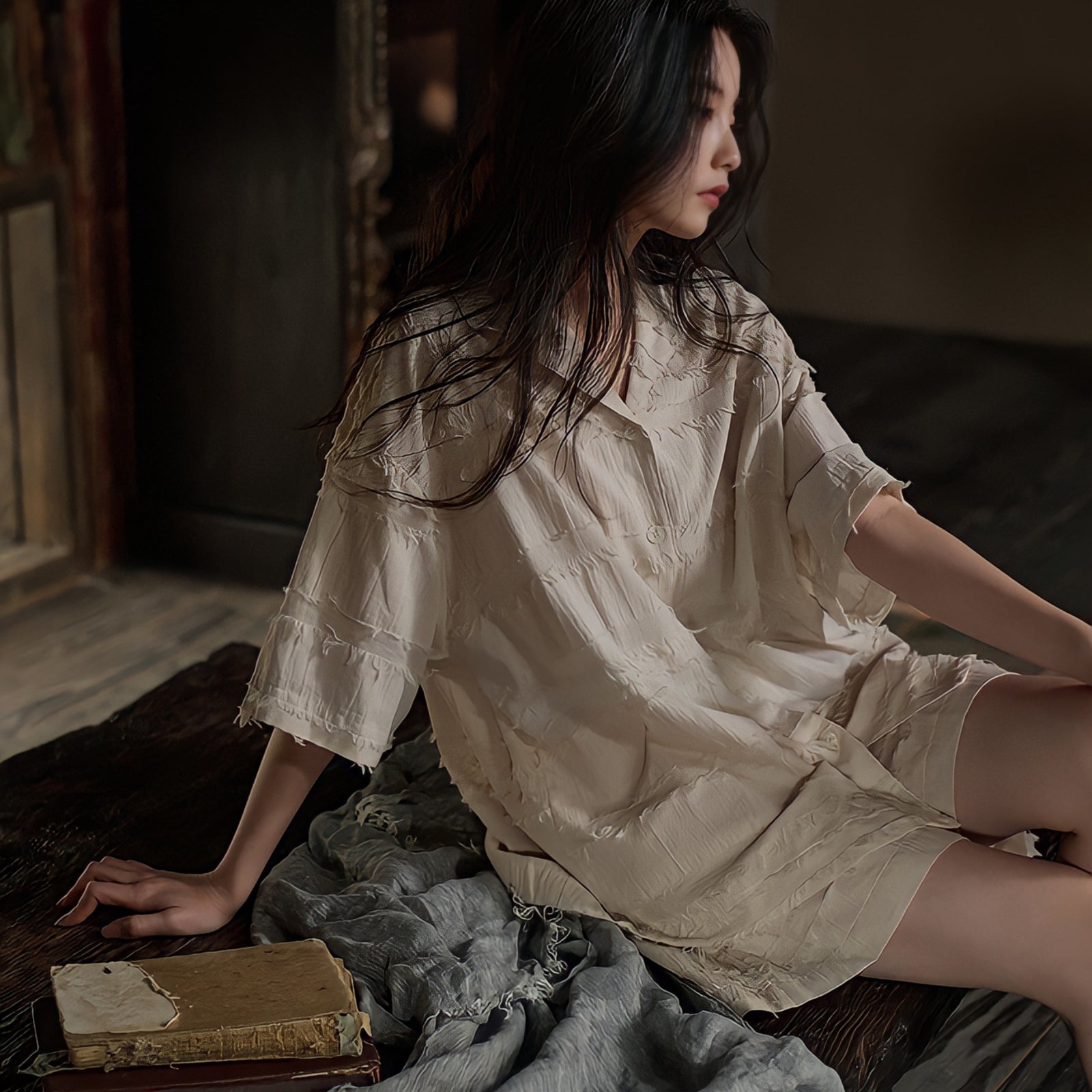 Fringe design cotton summer pajamas