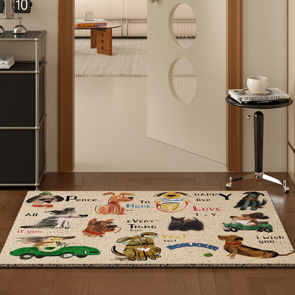 ドッグスケッチドアマット アイボリー