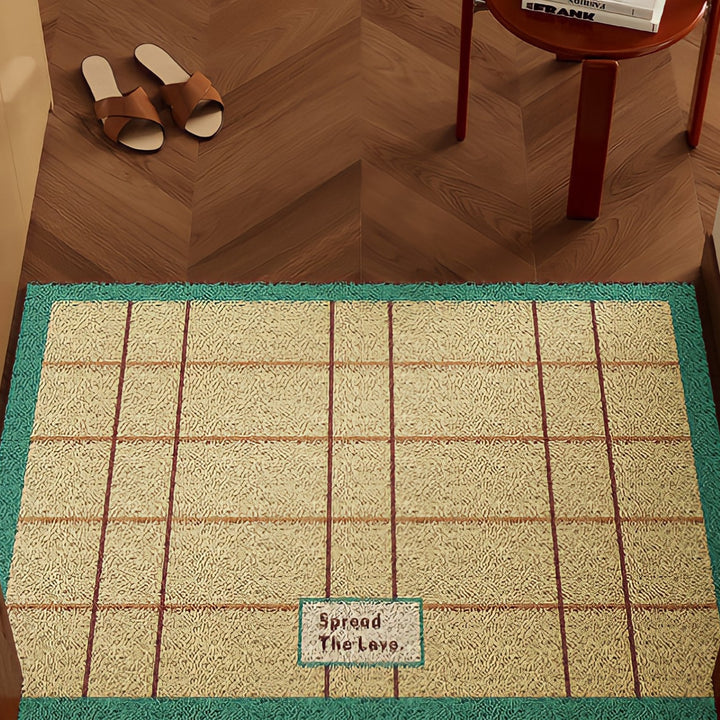 Academic Checked Doormat - Lime