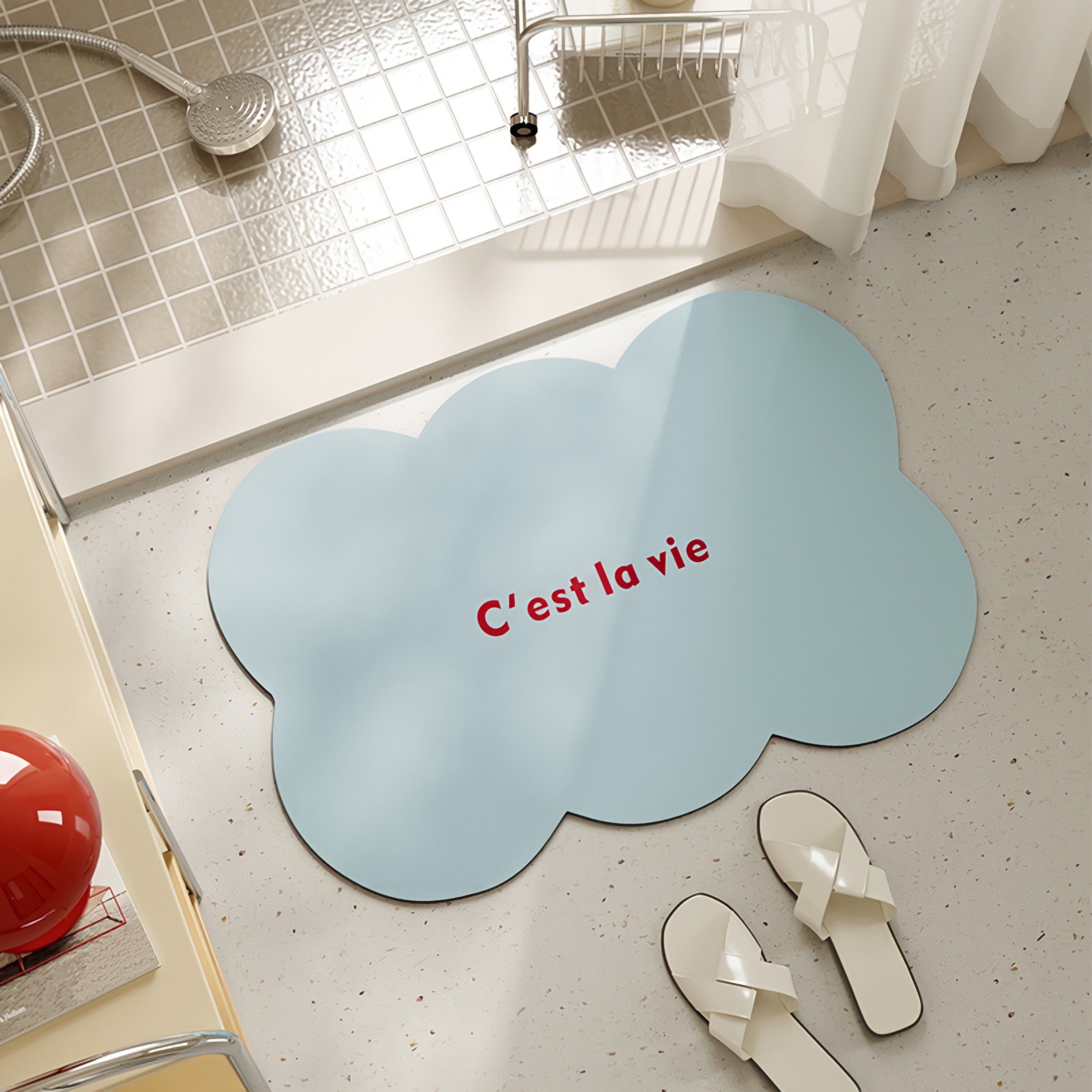 Scallop Macaron Color Bath Mat