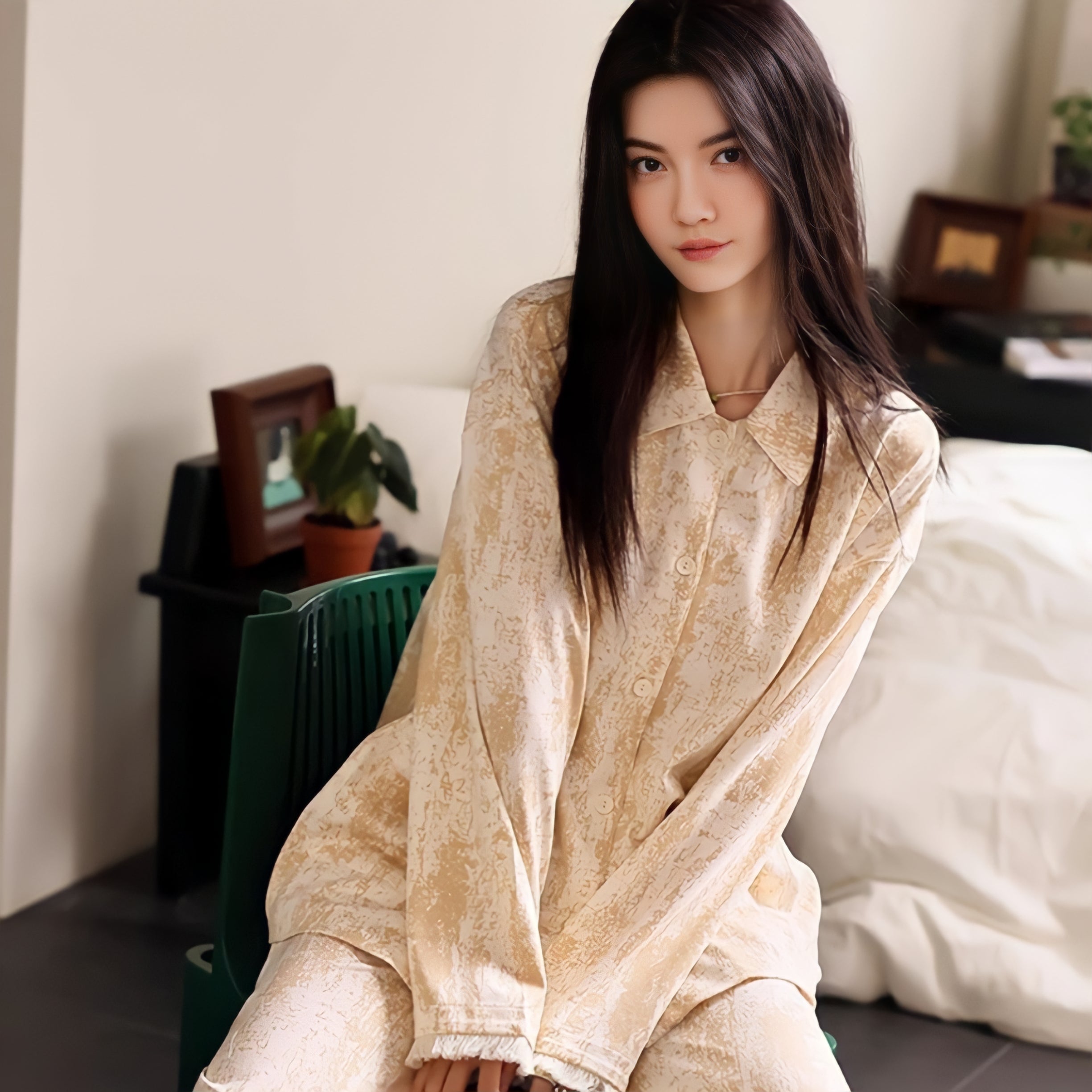 Soft cotton apricot pajamas