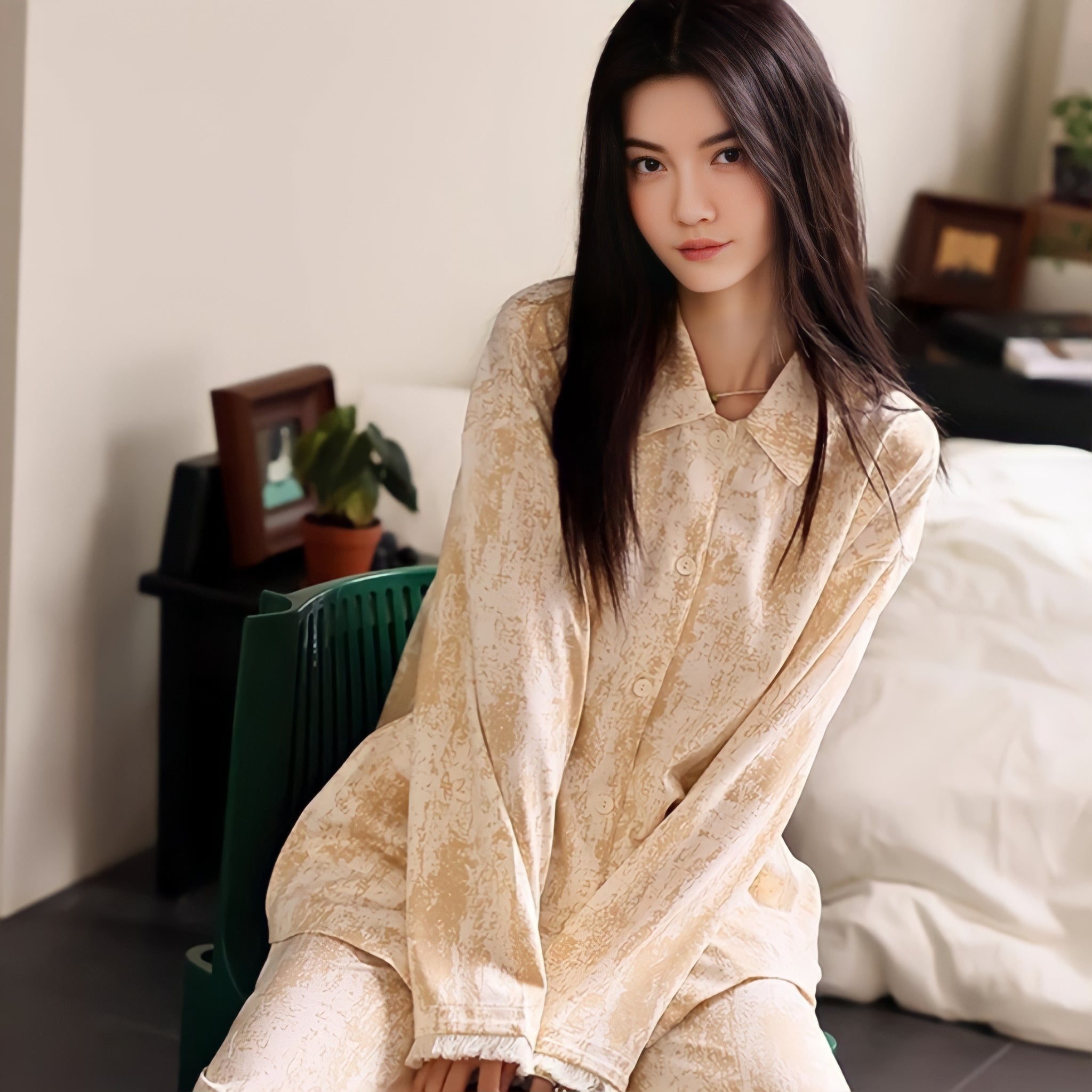 Soft cotton apricot pajamas