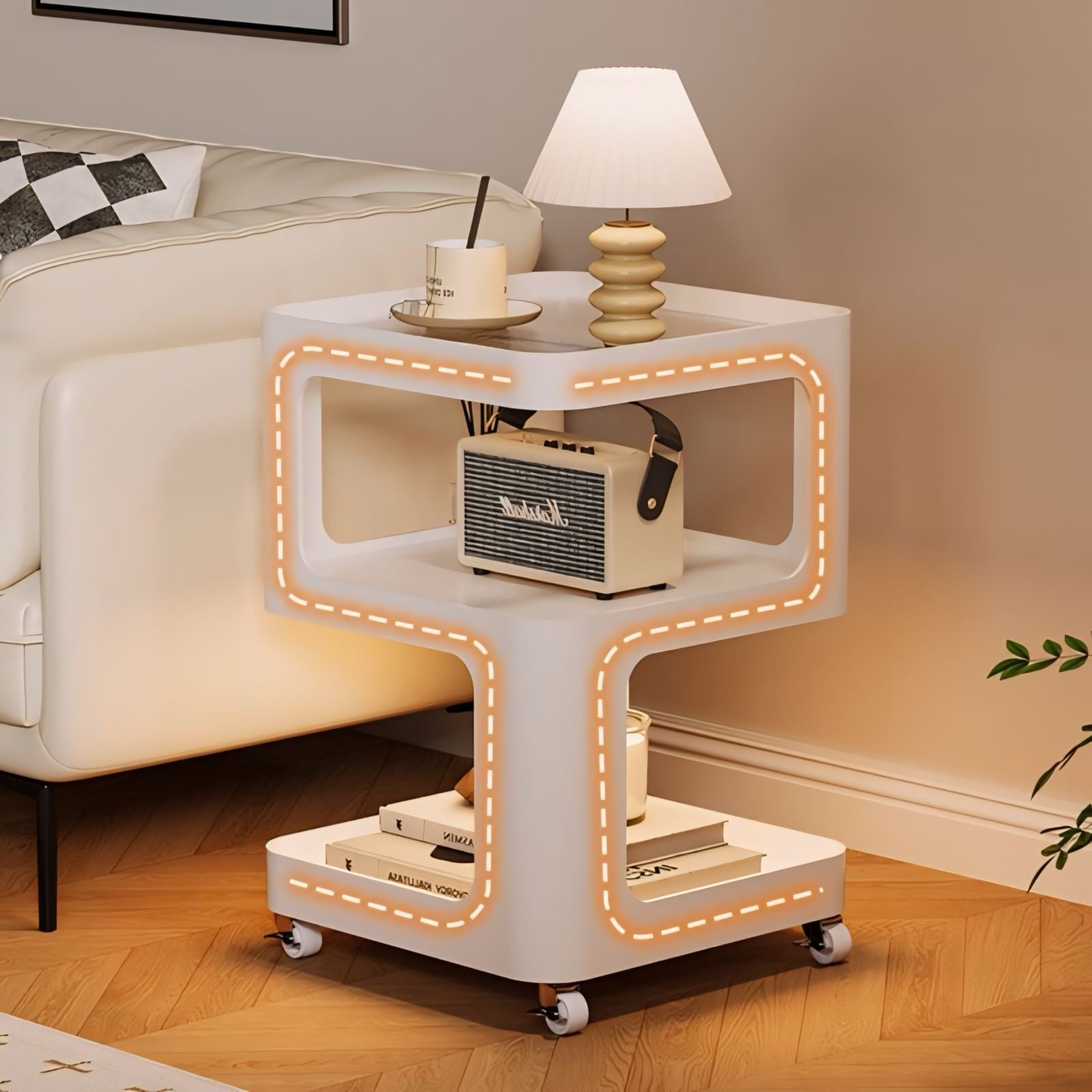 可動式スクエアサイド収納テーブル kocol