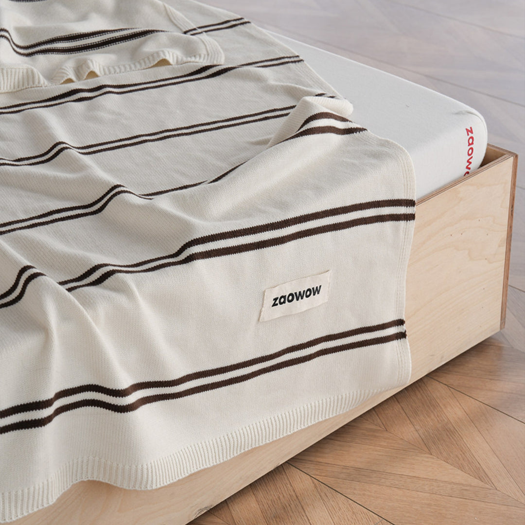 Brown Stripe Knit Blanket