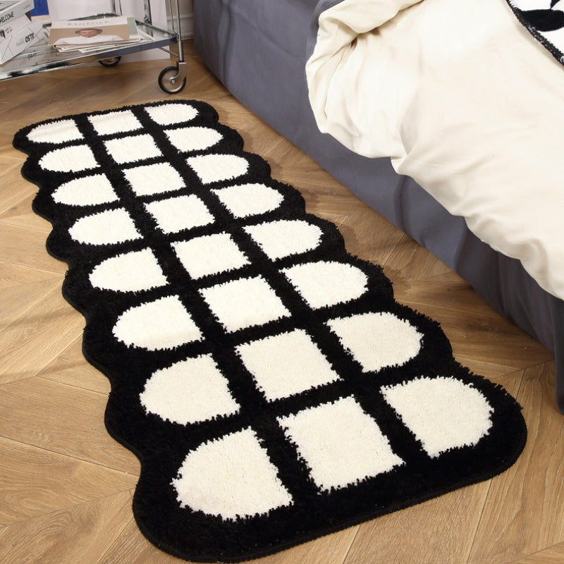 Black and white long rug