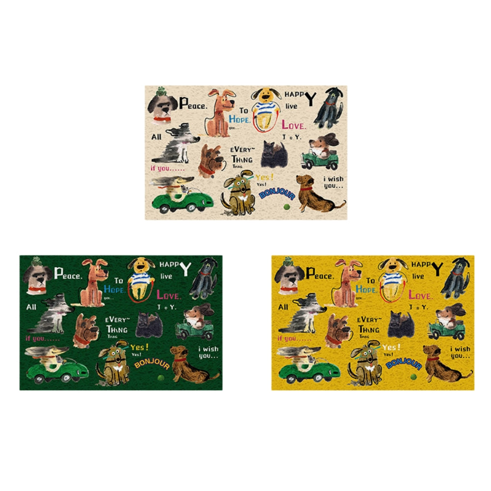 ドッグスケッチドアマット グリーン