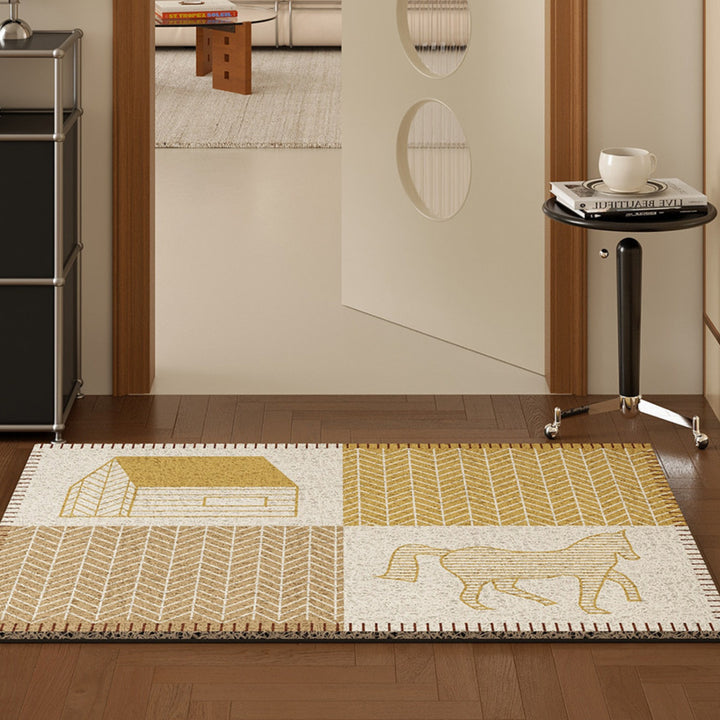 Hose Print Doormat - Yellow