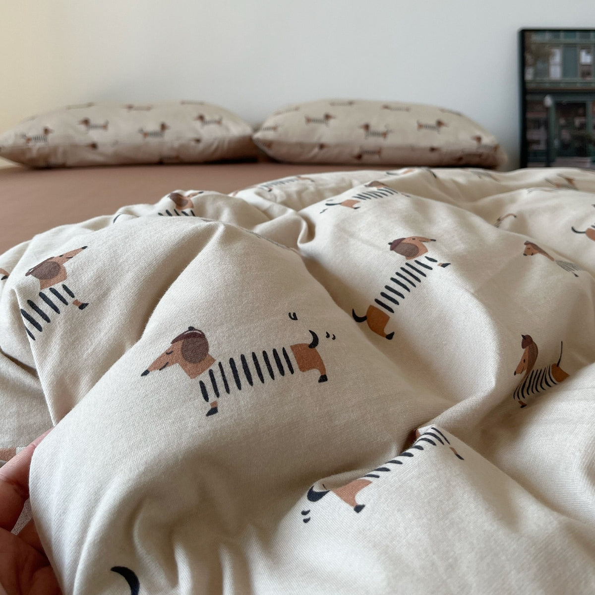 ダックスフンド 総柄寝具セット kocol