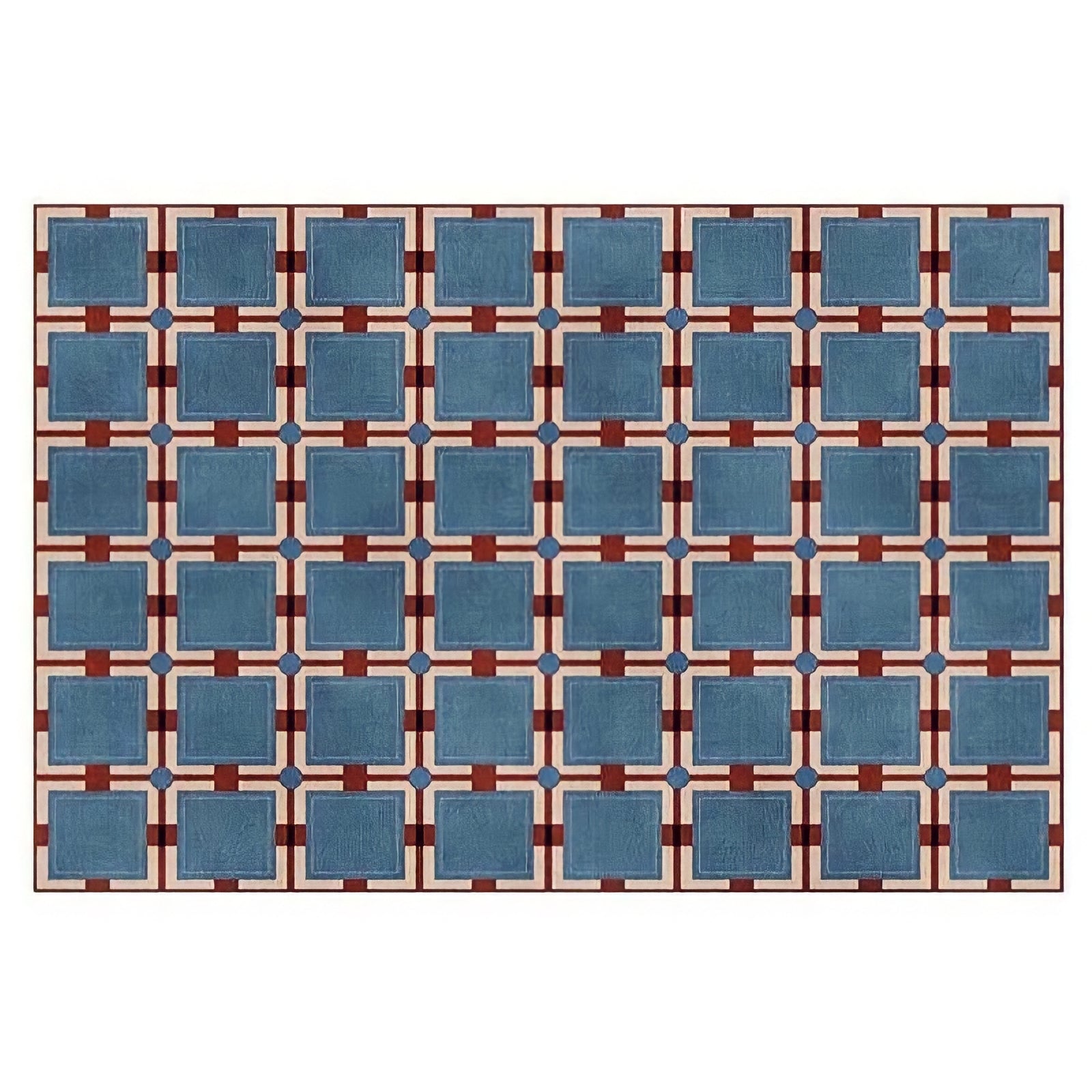 Retro Pattern Block Check Rug Carpet