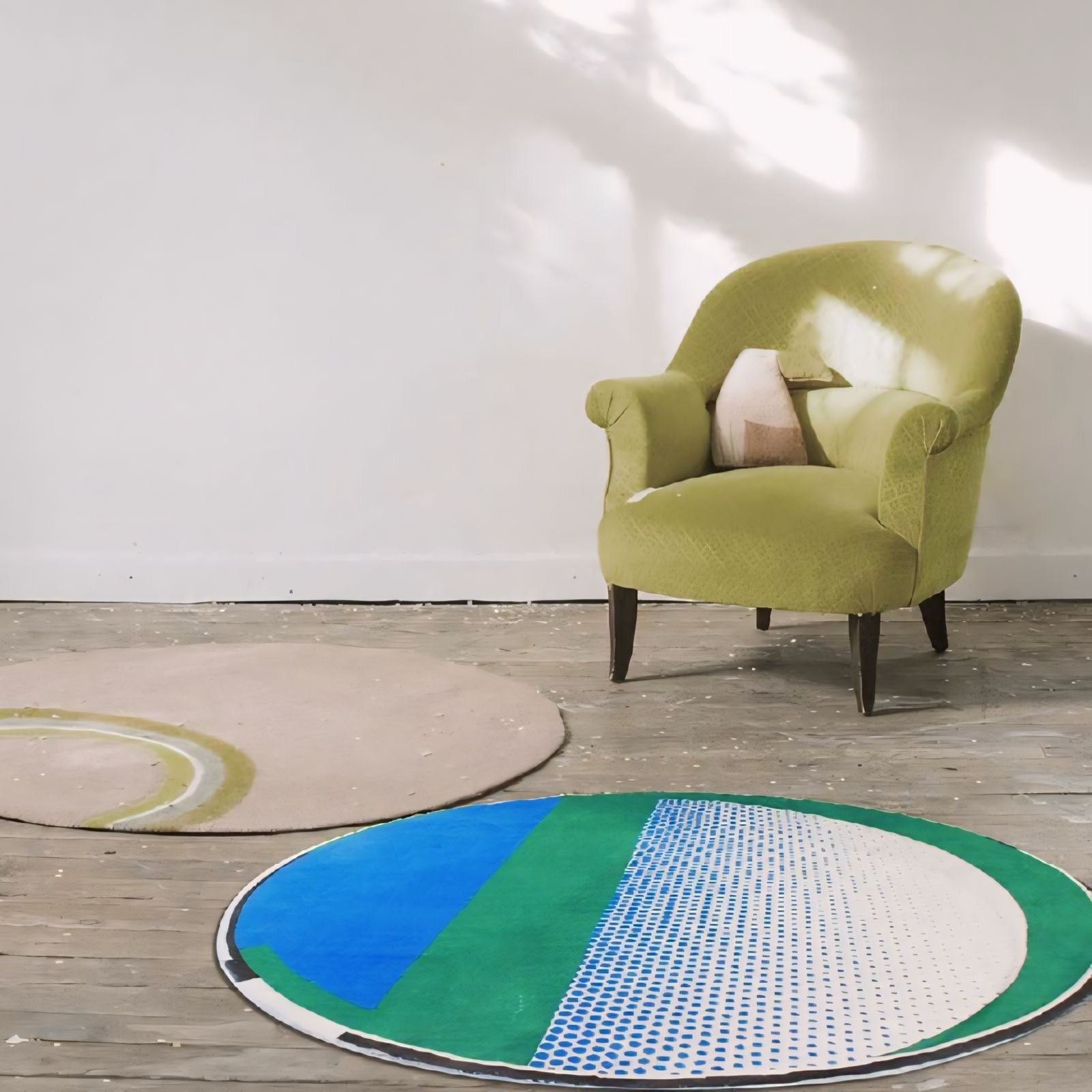 グリーンラウンドカーペット kocol