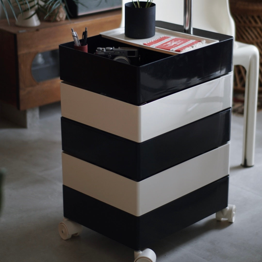 360°回転カラフルコンテナデスクワゴン kocol