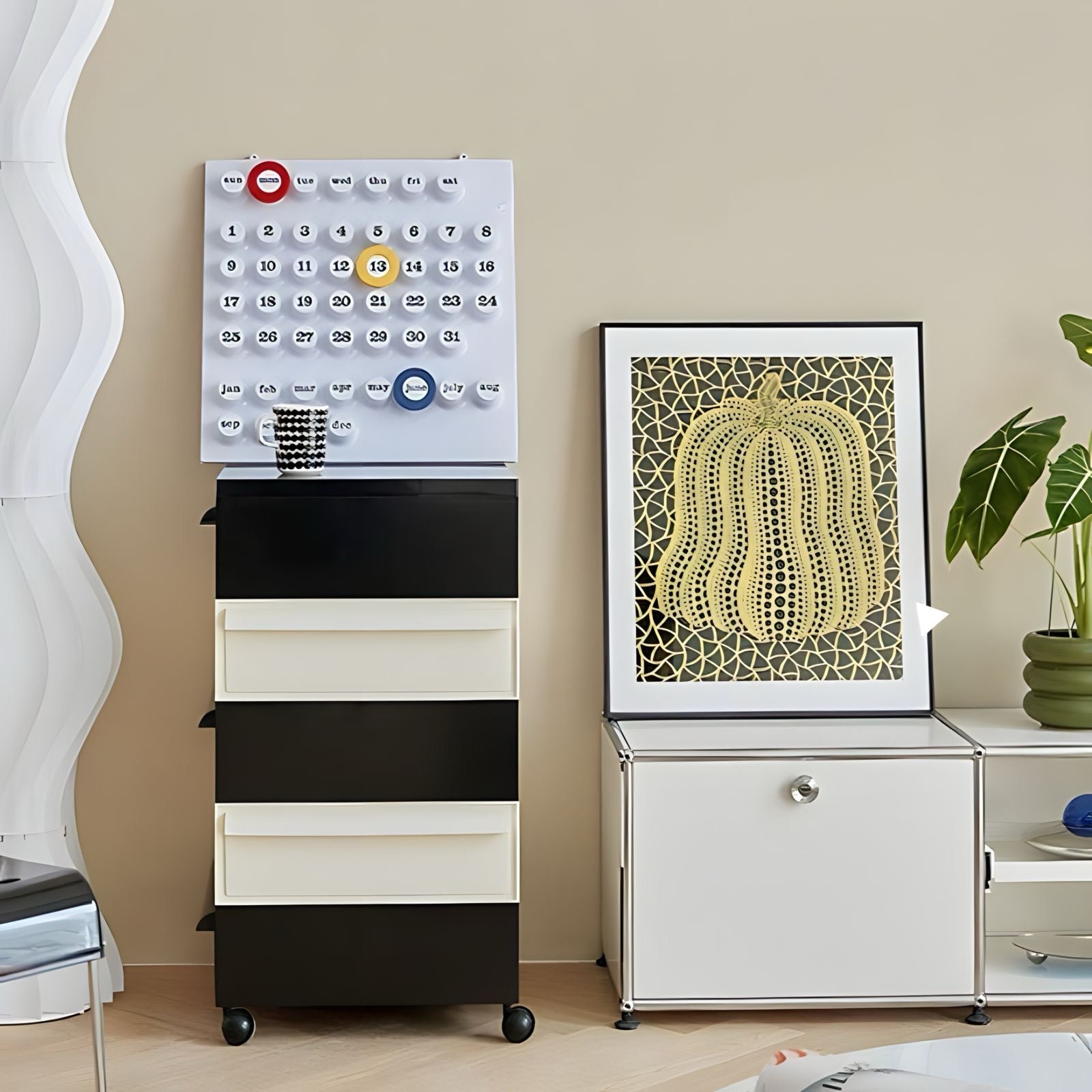 モダンカラフル可動式キャビネット kocol