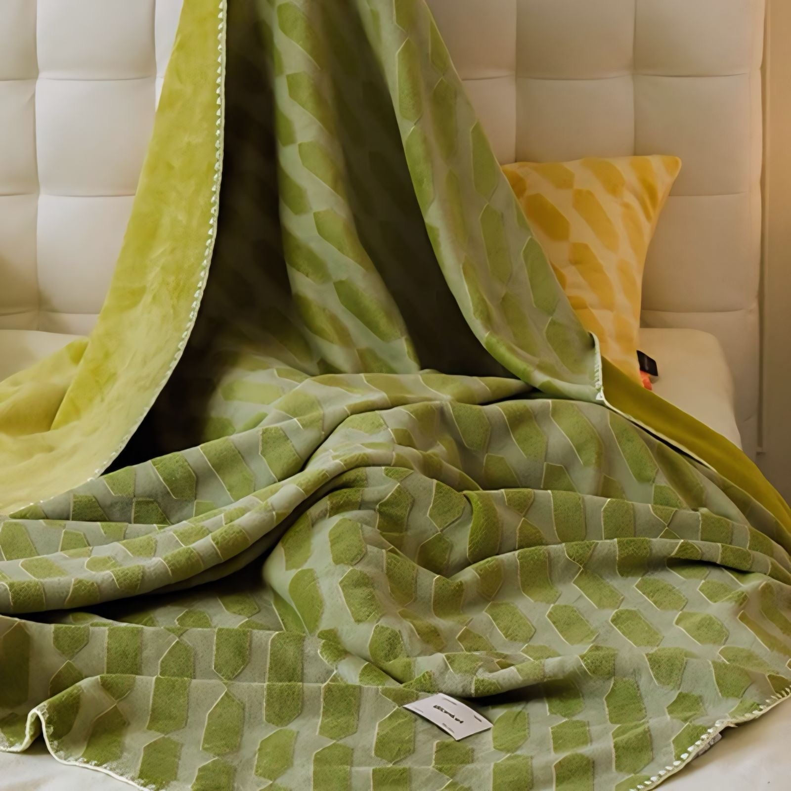 立体柄カラフルフリースブランケット 