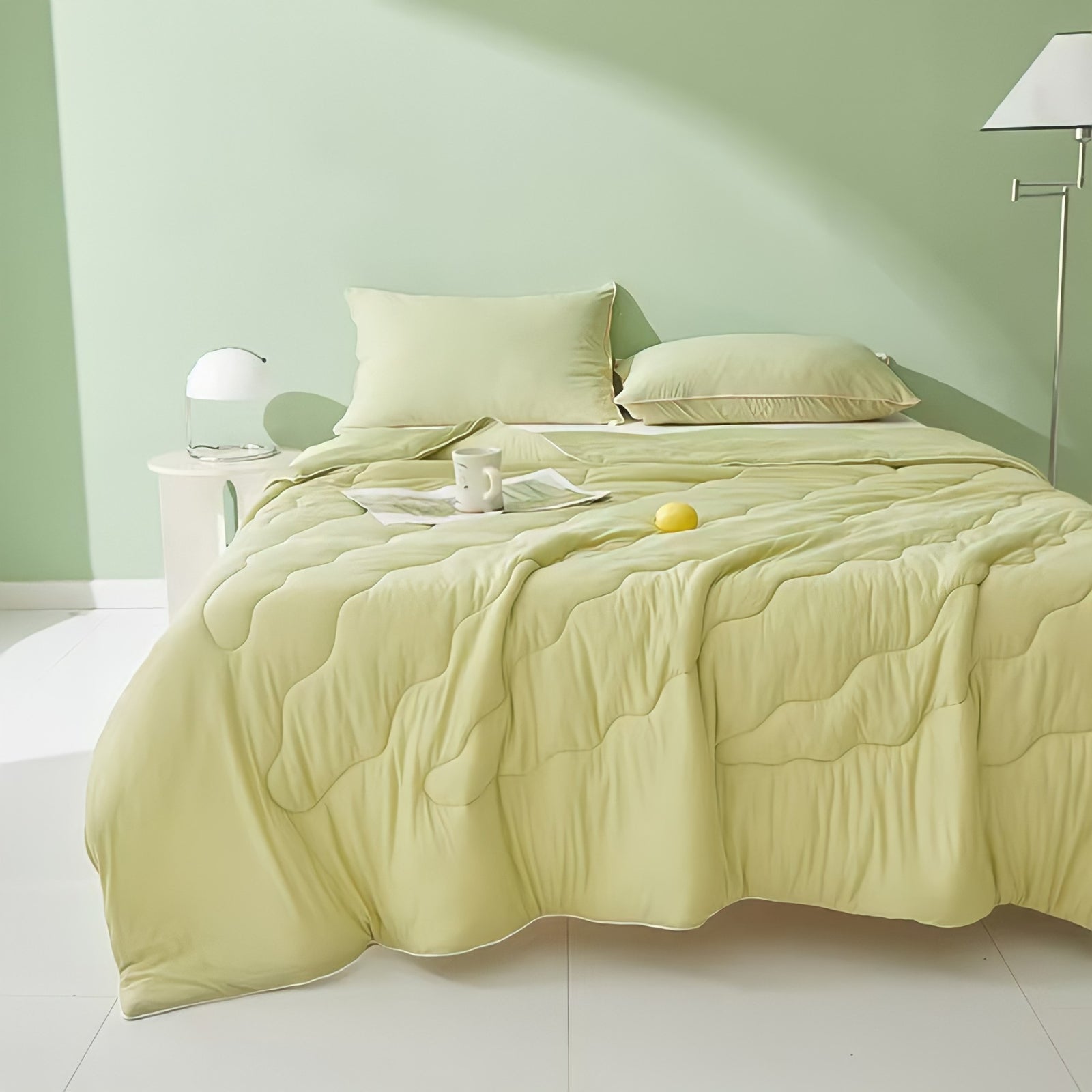 Soft color antibacterial cooling blanket Yellow purple