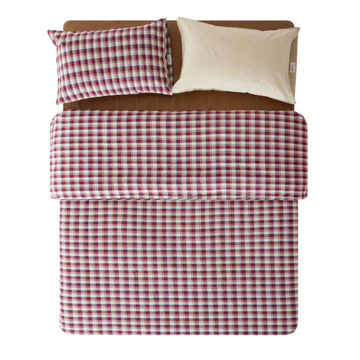 ピュアコットンチェック柄寝具カバー ベリー