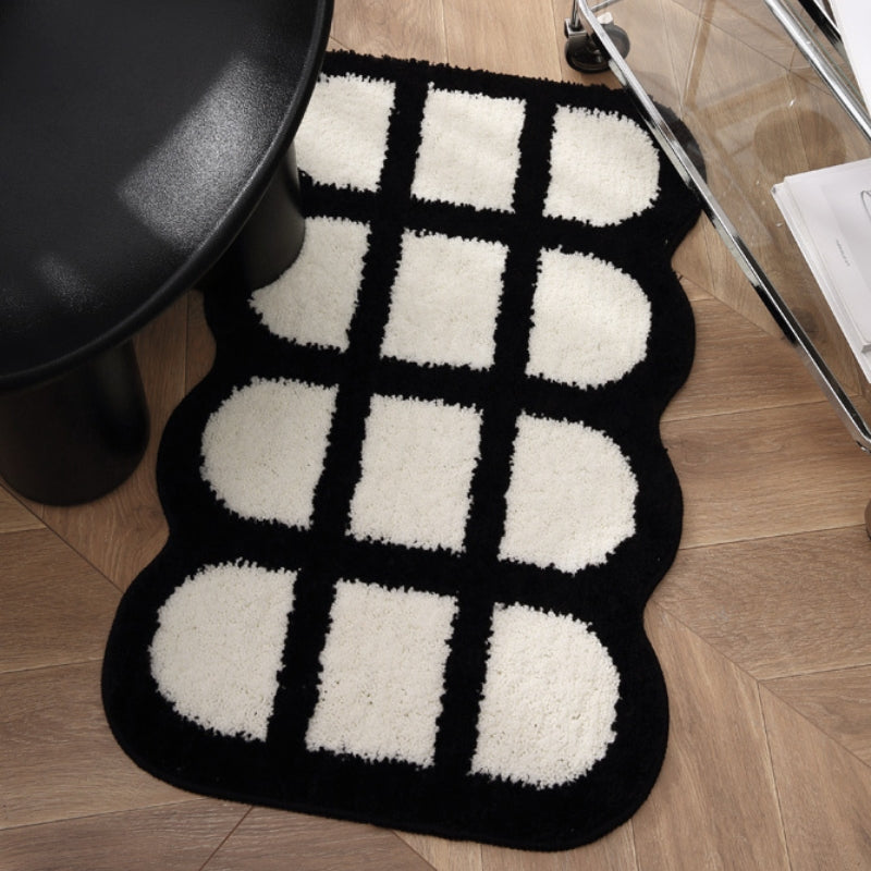 Black and white long rug