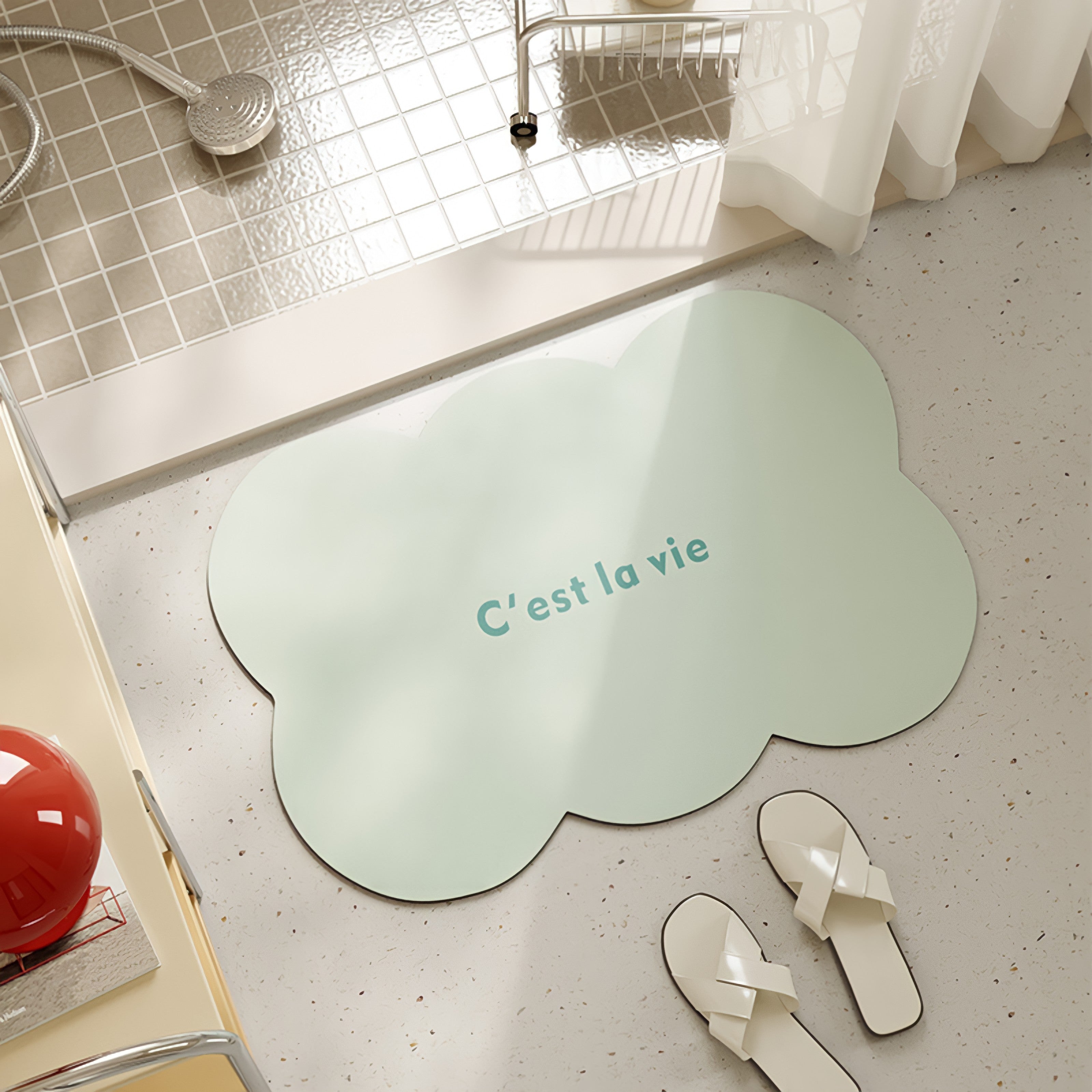 Scallop Macaron Color Bath Mat
