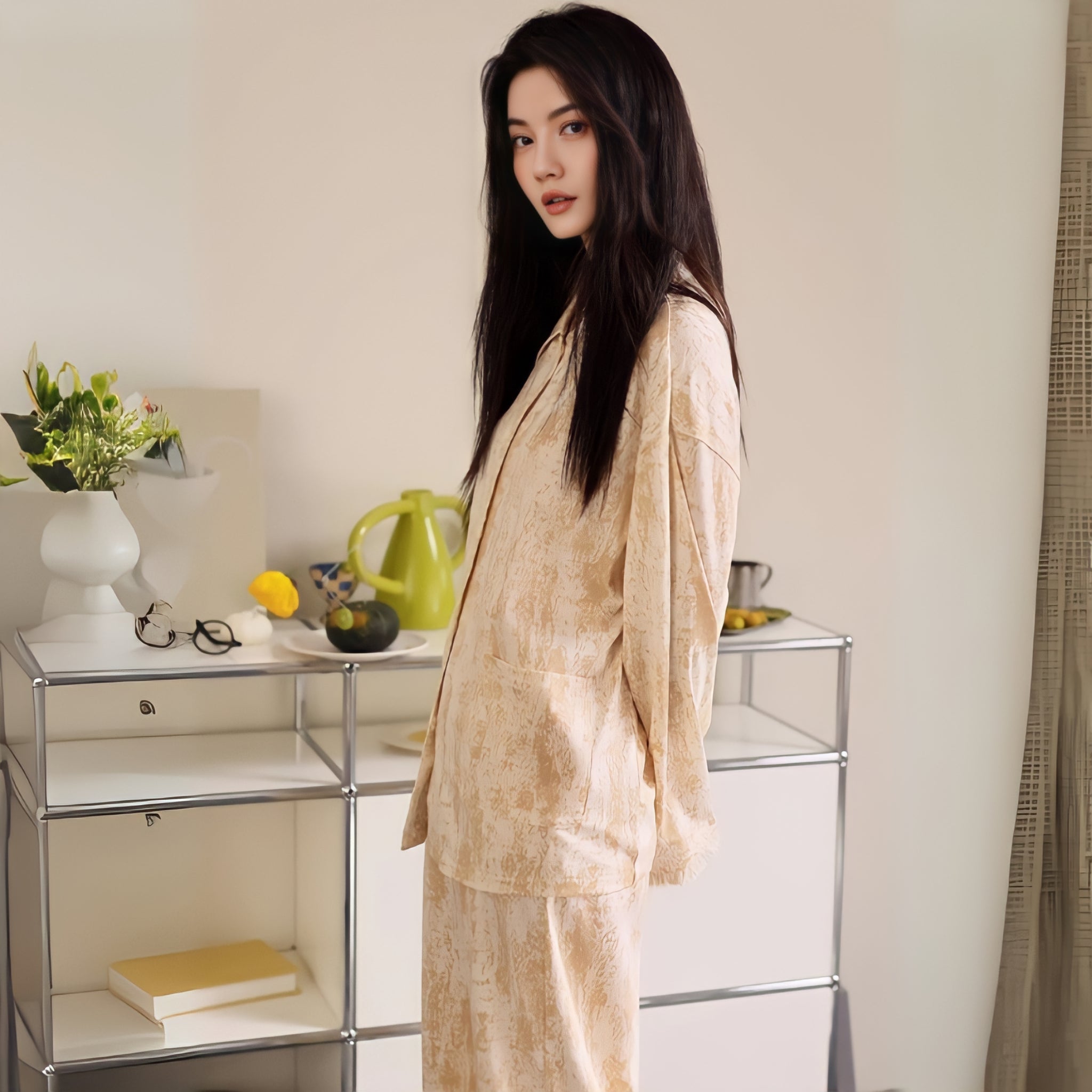 Soft cotton apricot pajamas