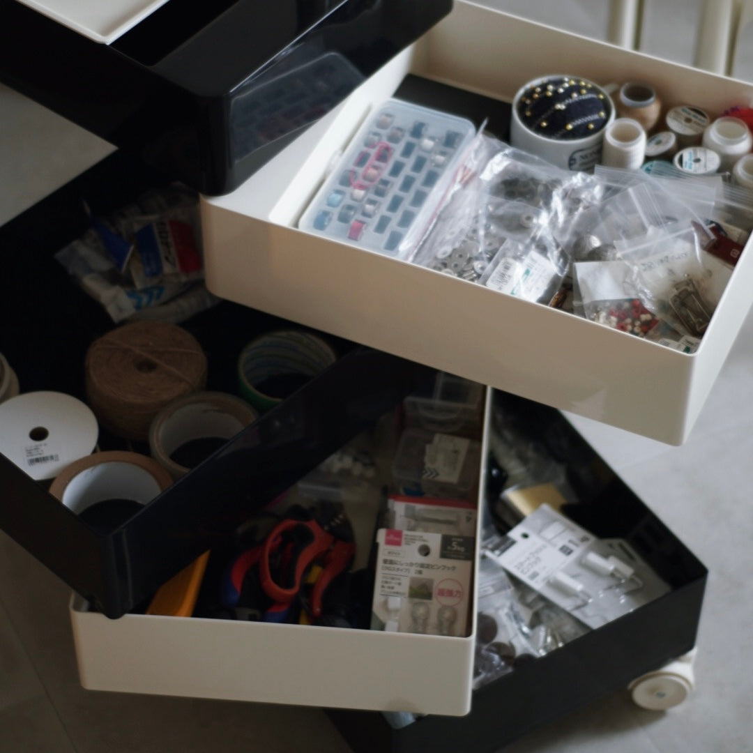 360°回転カラフルコンテナデスクワゴン kocol