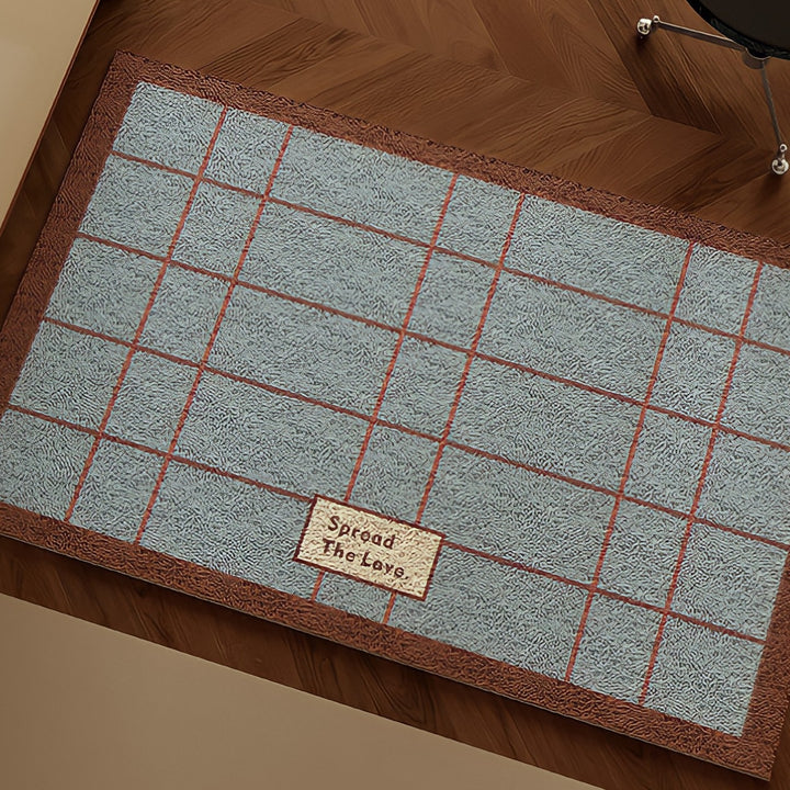 Academic Check Doormat Blue