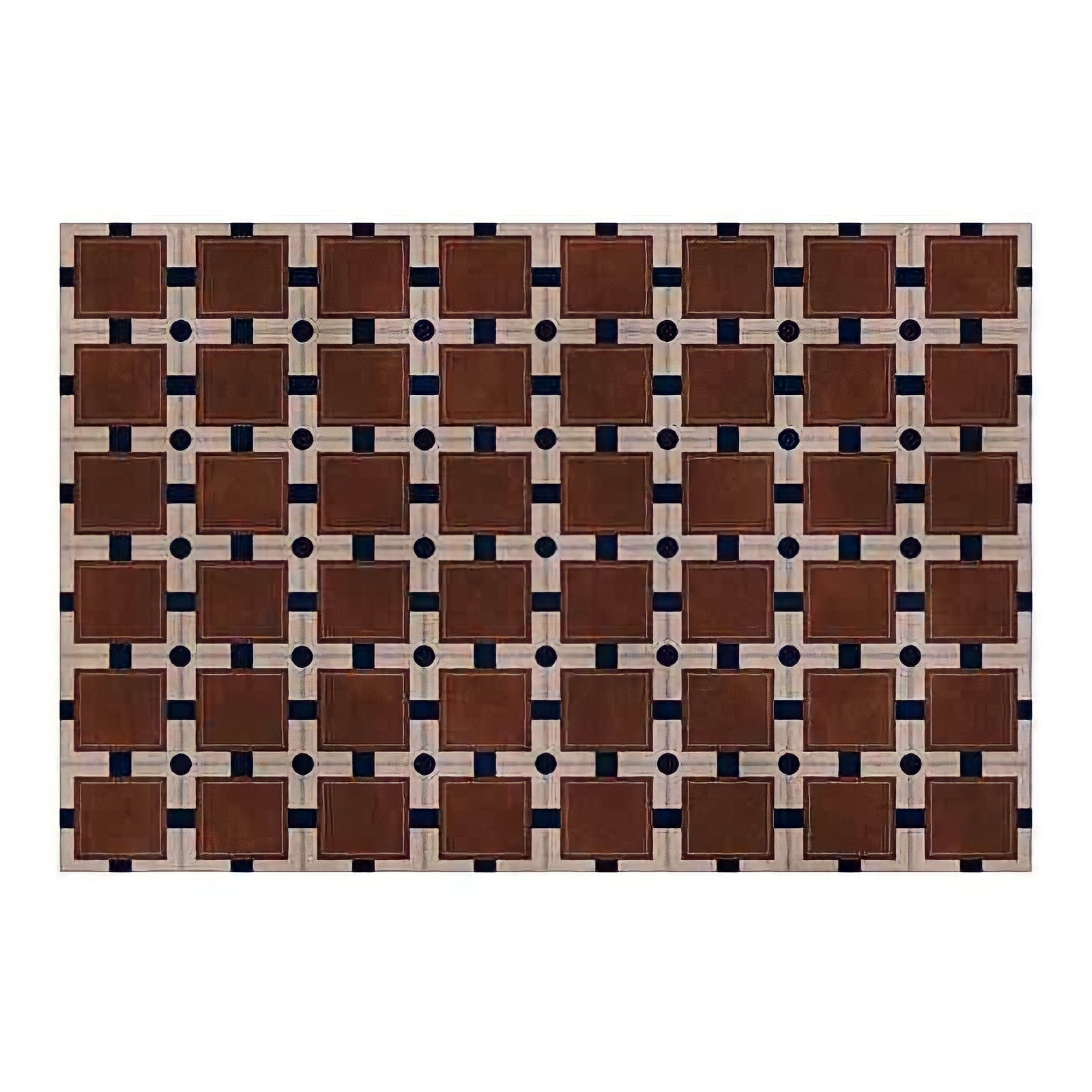 Retro Pattern Block Check Rug Carpet