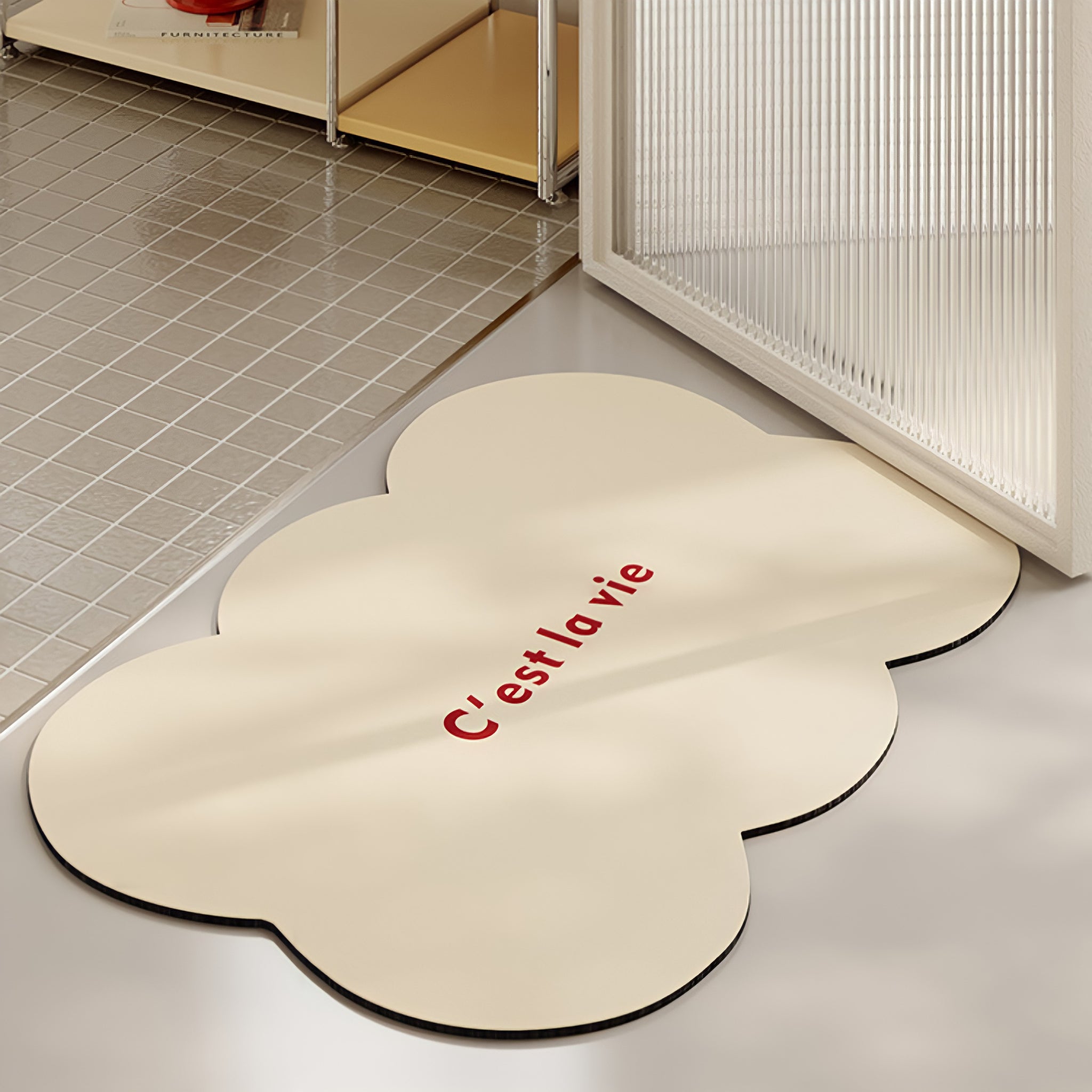 Scallop Macaron Color Bath Mat