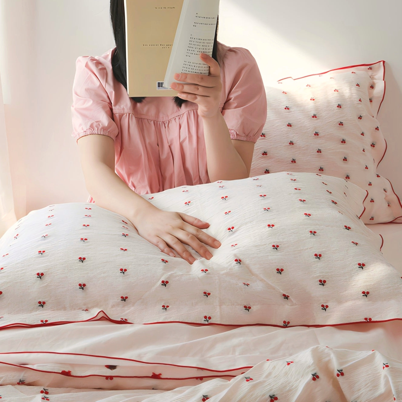 チェリージャガードコットン寝具セット