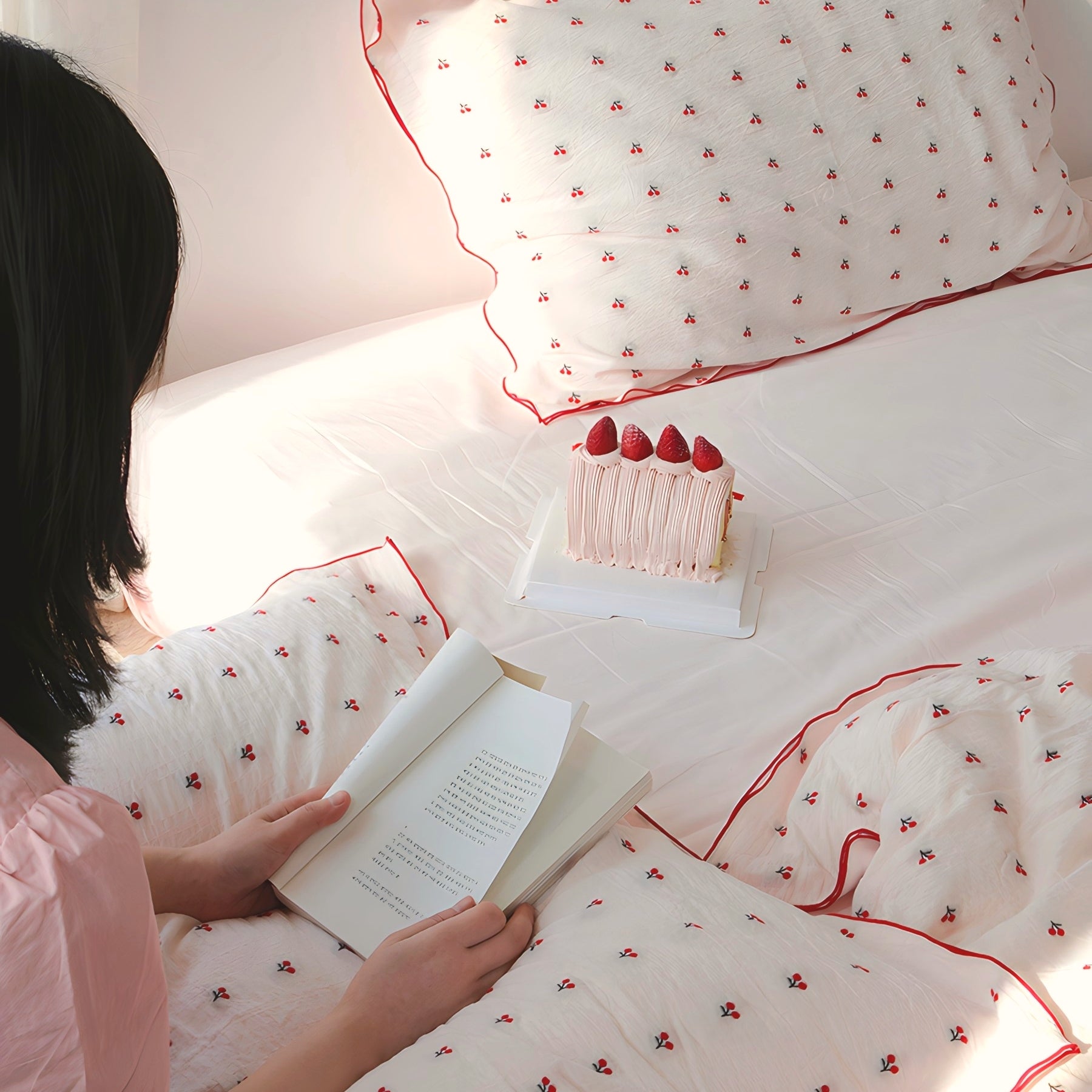 チェリージャガードコットン寝具セット