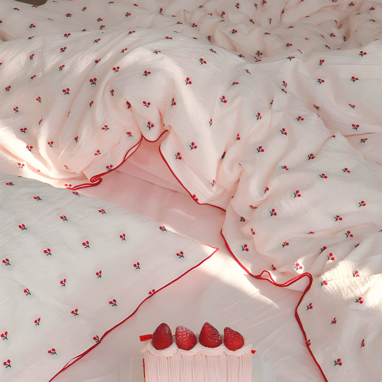 チェリージャガードコットン寝具セット