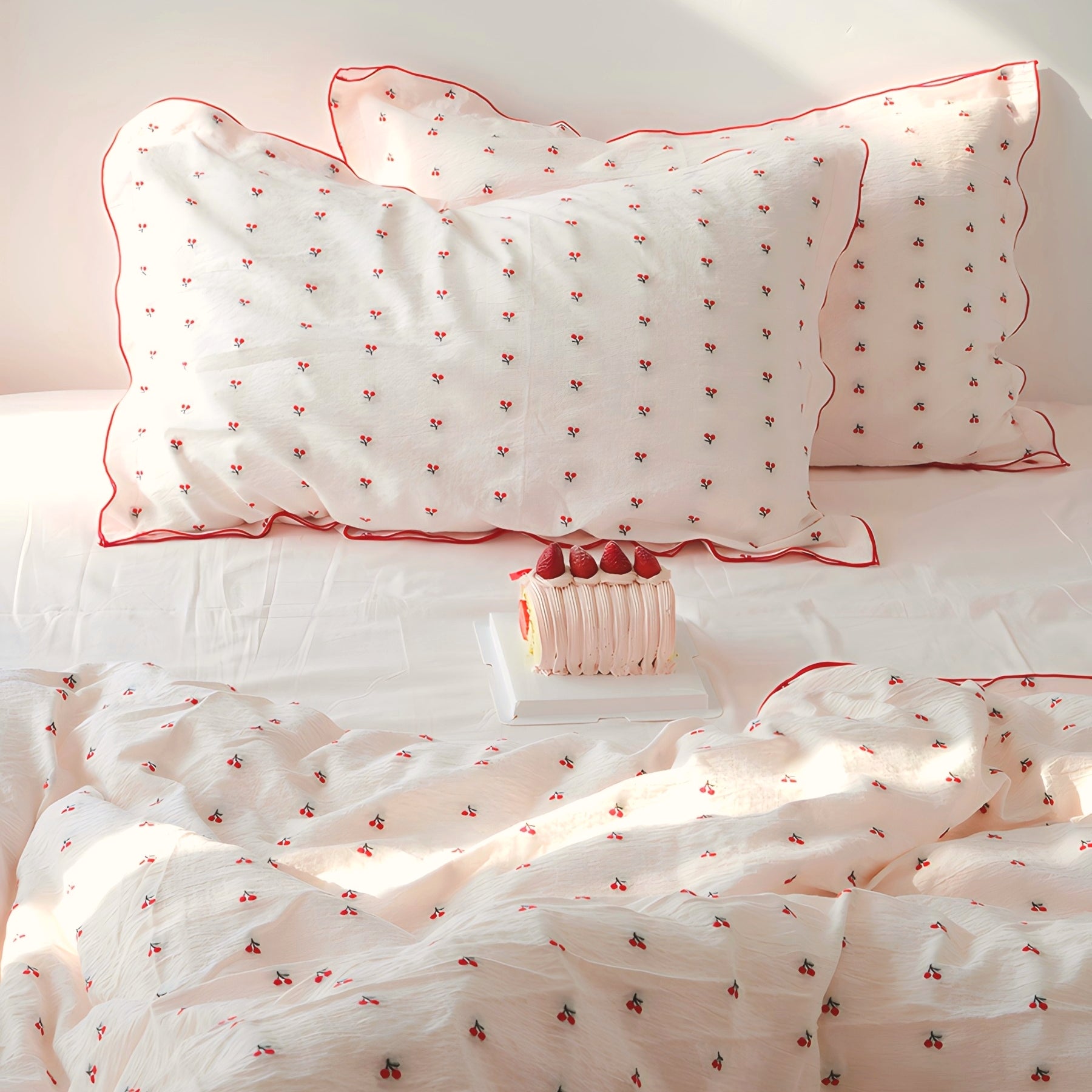 チェリージャガードコットン寝具セット