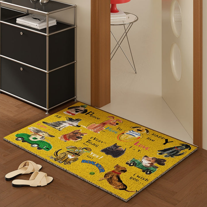 ドッグスケッチドアマット イエロー