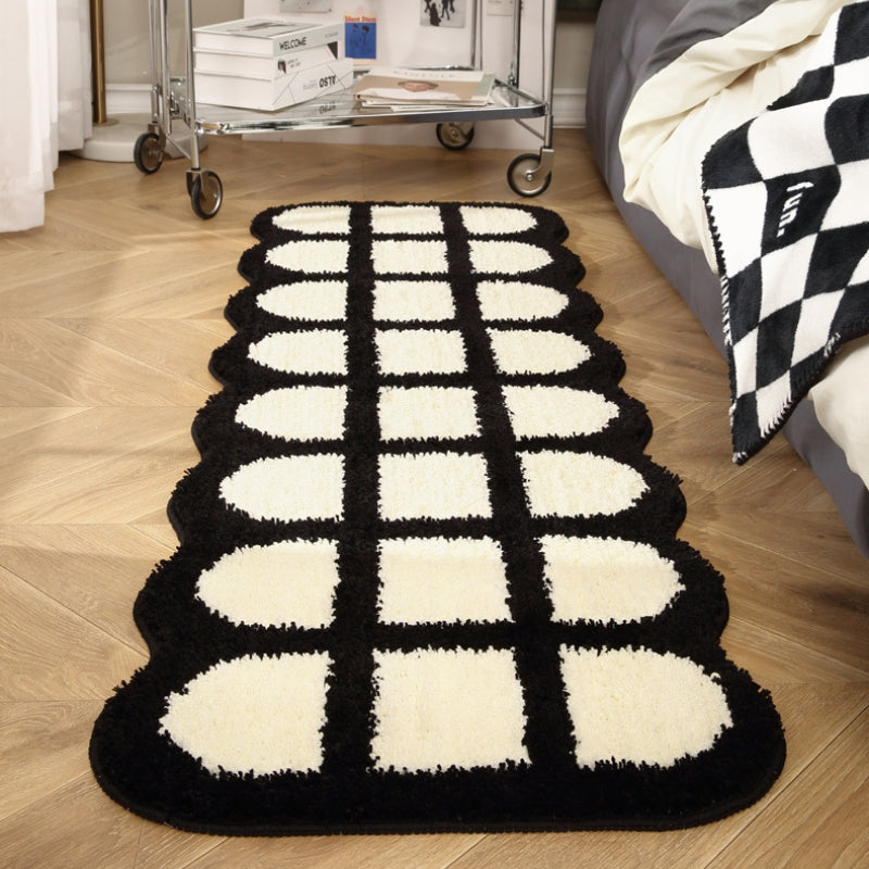 Black and white long rug