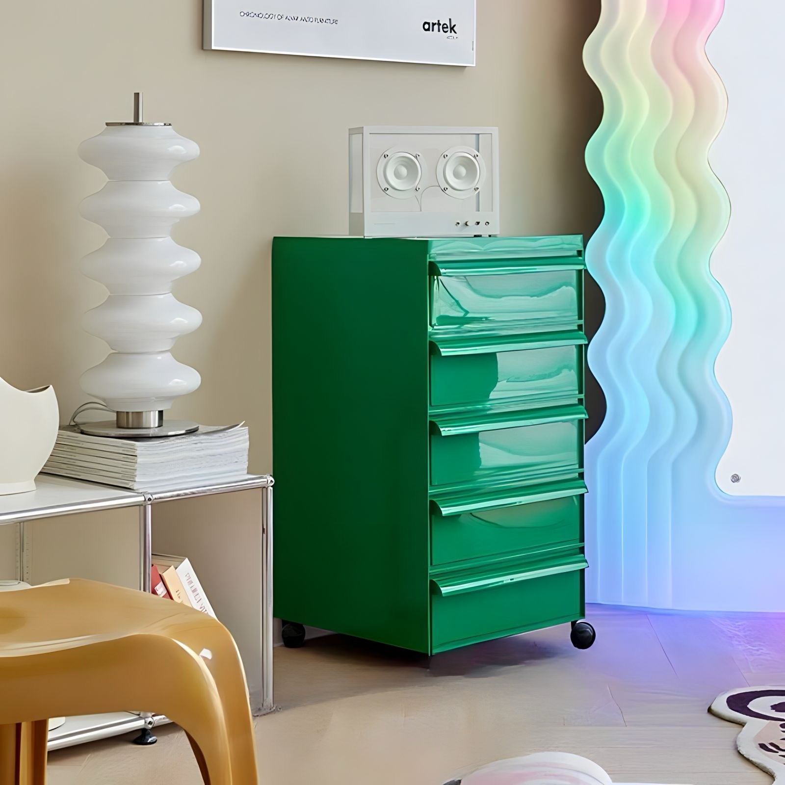 モダンカラフル可動式キャビネット kocol