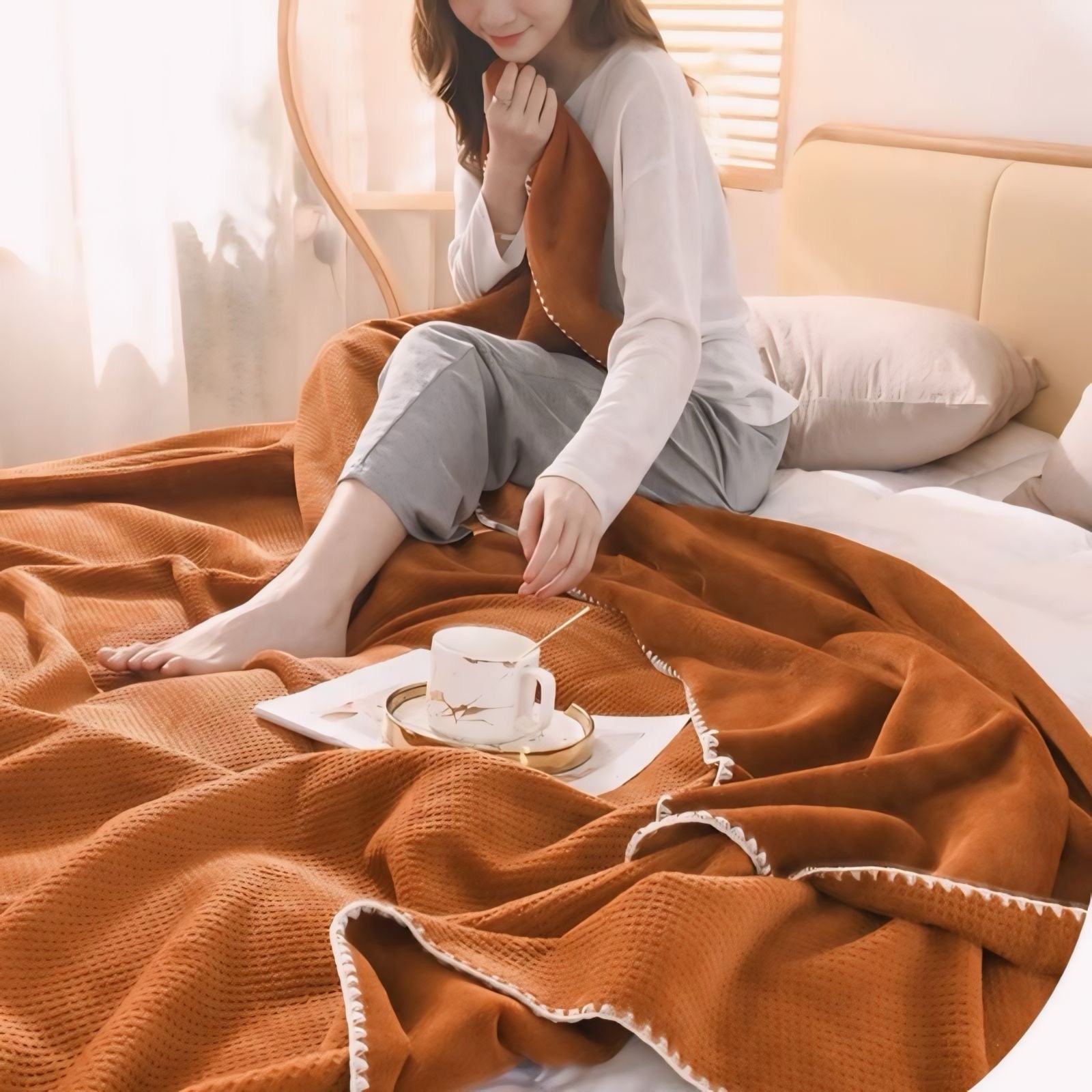 カラフルワッフルブランケット kocol