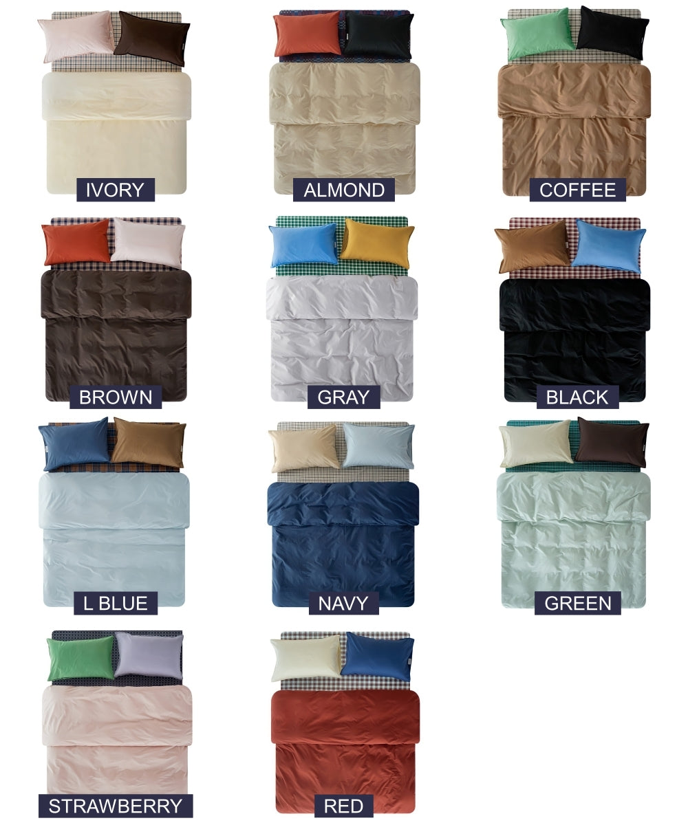 Pure cotton nuanced pastel duvet cover, red