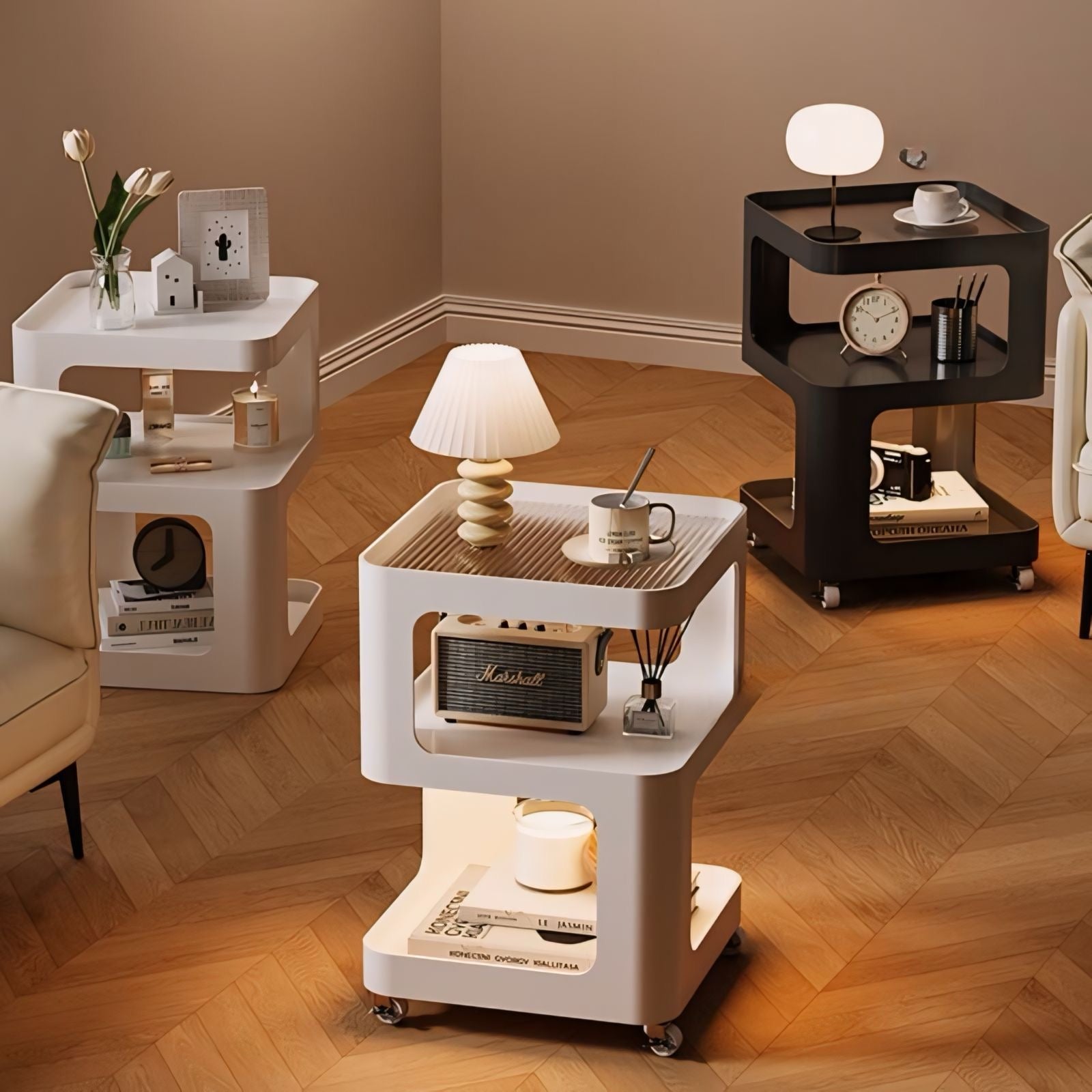 可動式スクエアサイド収納テーブル kocol