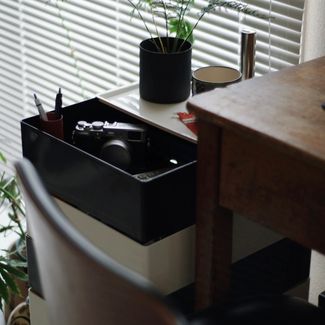 360°回転カラフルコンテナデスクワゴン kocol