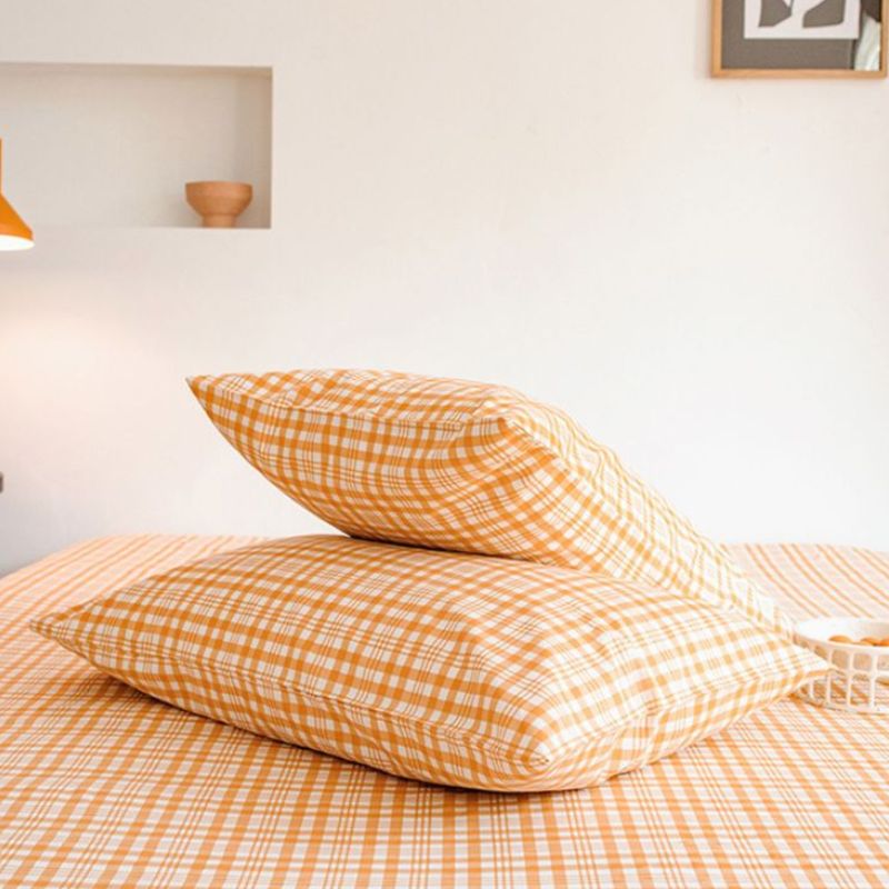 シンプルチェック柄コットン枕カバー2枚セット kocol