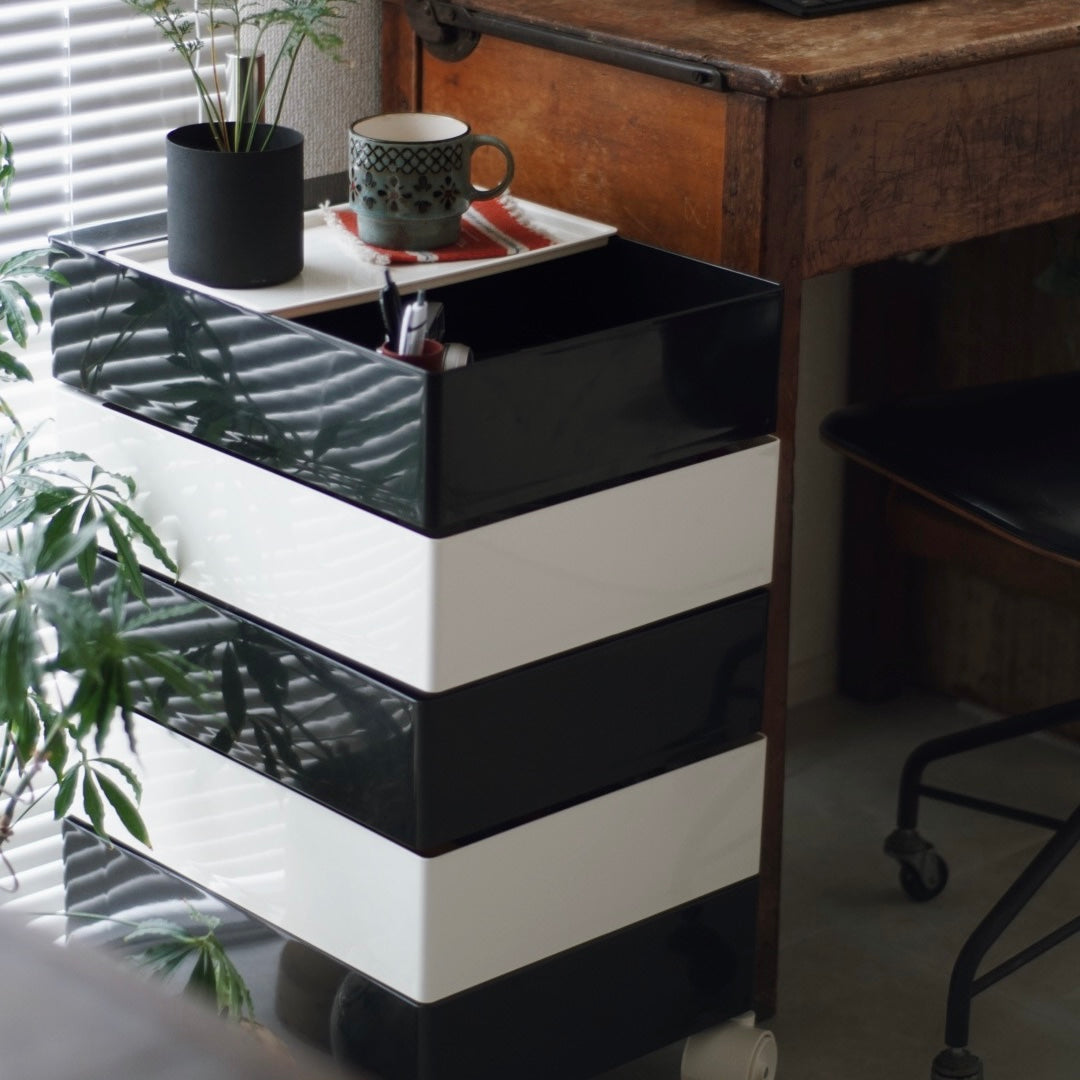 360°回転カラフルコンテナデスクワゴン kocol