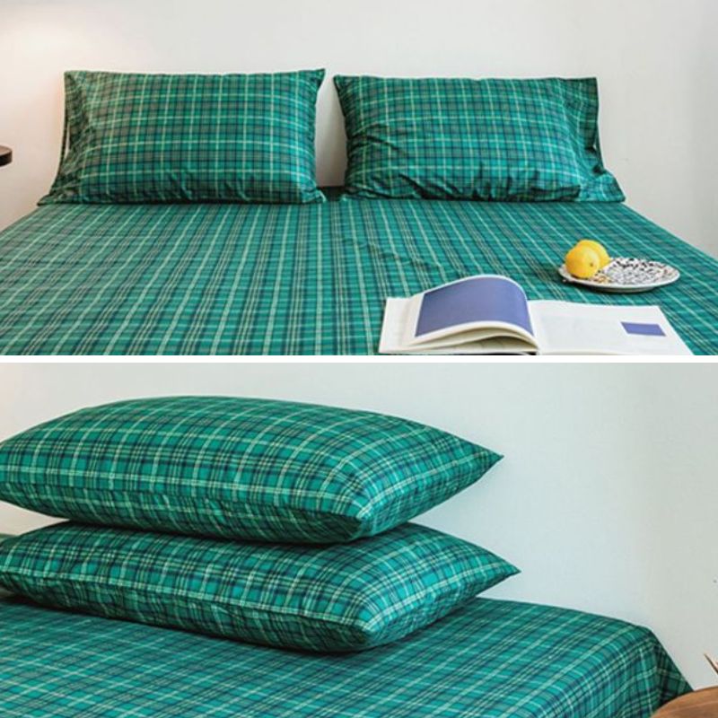 シンプルチェック柄コットン枕カバー2枚セット kocol