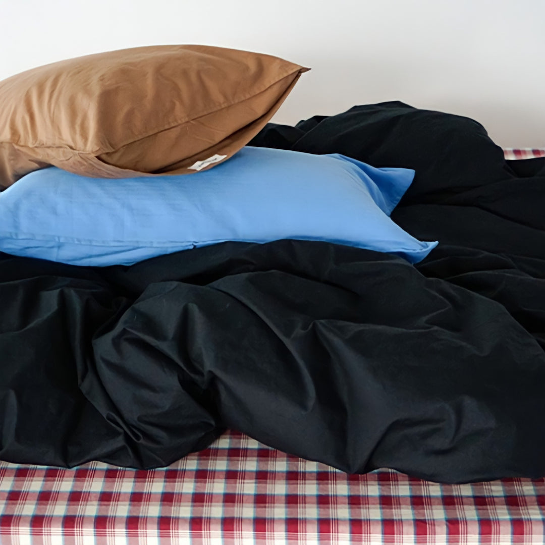 Pure Cotton Nuance Pastel Duvet Cover, Black